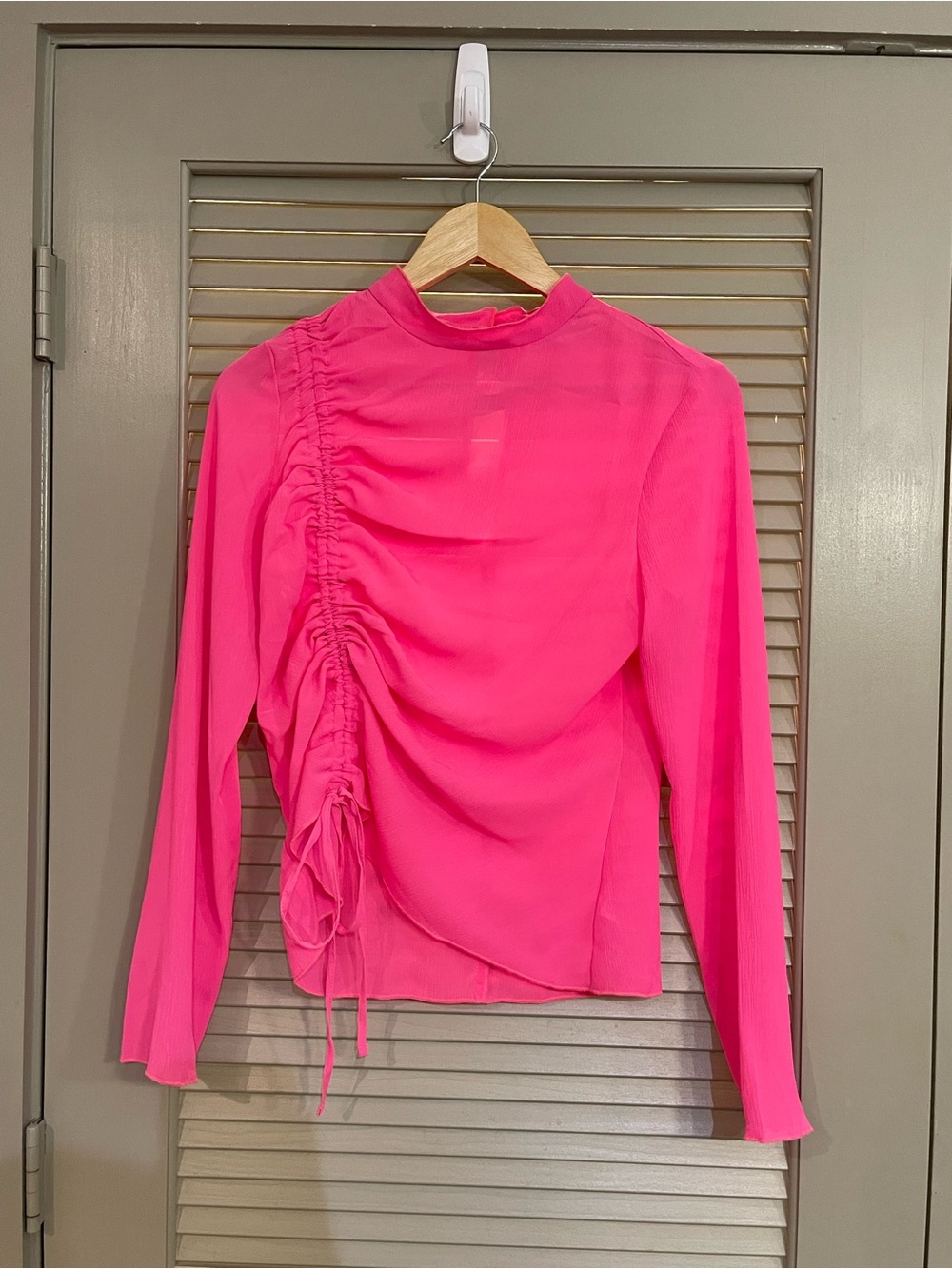 ASOS Ruched High-Neck Long Sleeve Top